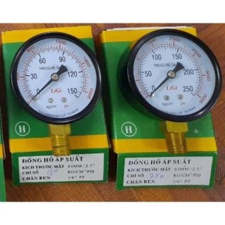 Đồng hồ dầu đo áp suất áp lực thủy lực khí nén Không dầu mặt 63 KK Gauge,LiGi
