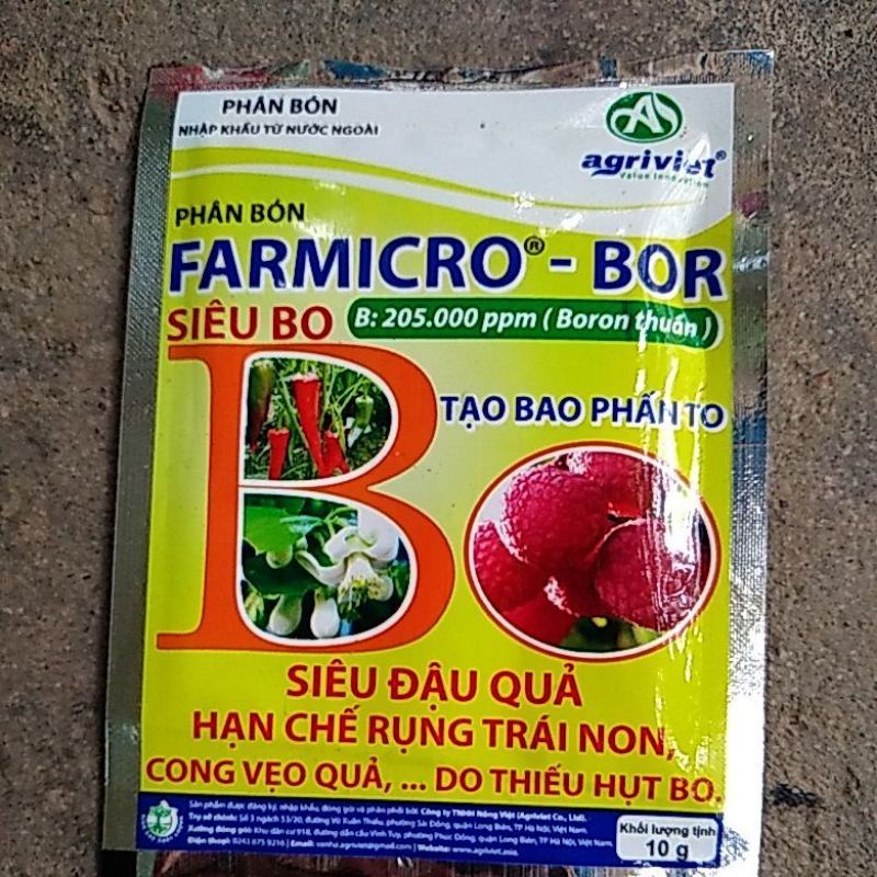 PHÂN BÓN LÁ SIÊU BO FARMICRO- BOR SIÊU RA HOA, SIÊU ĐẬU QUẢ.