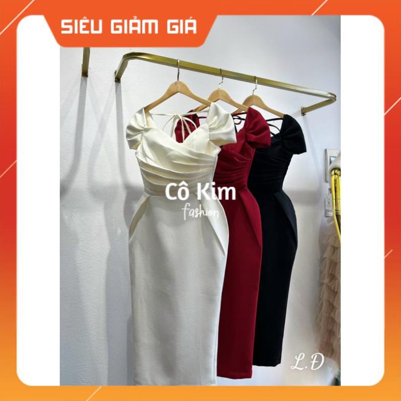 Đầm body dáng dài xếp ly ngực hở lưng sang trọng váy dự tiệc Hot 2023 1904