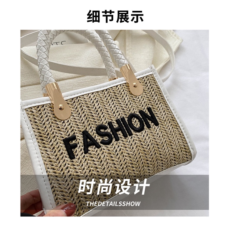 Túi Đeo Chéo Nhỏ Đan Lát In Chữ Phong Cách Hàn Quốc 2023 Cho Nữ