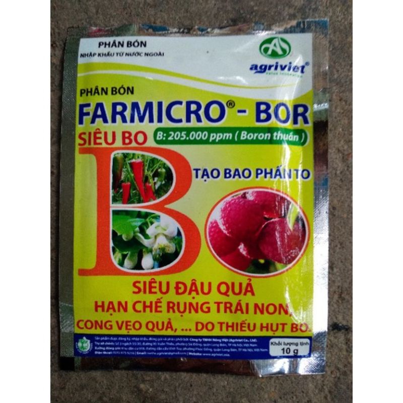 PHÂN BÓN LÁ SIÊU BO FARMICRO- BOR SIÊU RA HOA, SIÊU ĐẬU QUẢ.
