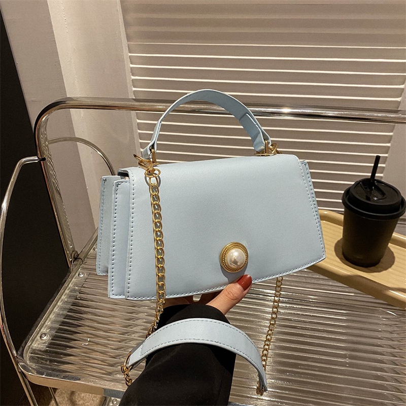 Ba Lô Mini Màu Trơn Đính Ngọc Trai Thời Trang Mùa Xuân 2023 Cho Nữ