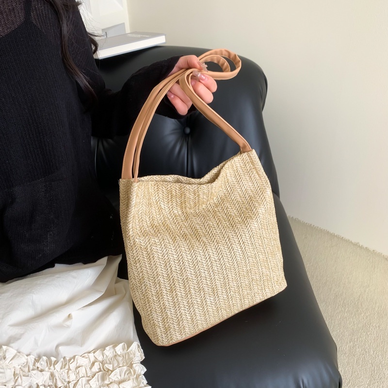 Ví Cầm Tay Đan Rơm Sức Chứa Lớn Thời Trang Mùa Xuân 2023 Cho Nữ