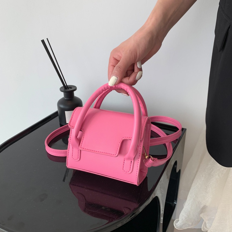 Túi Đeo Chéo Mini Hình Vuông Màu Sắc Trơn Thời Trang Mùa Xuân 2023 Dành Cho Nữ