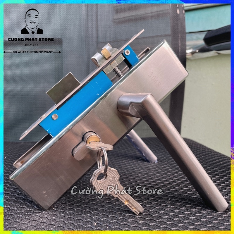 Khoá inox tay gạt dành cho cửa phòng trọ, phòng ngủ cửa gỗ và nhựa 801-03 độ dày 1.2mm