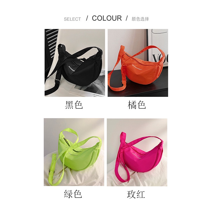 Túi Đeo Chéo Ngực Vải Canvas Màu Hồng Thời Trang 2023 Cá Tính Cho Nữ