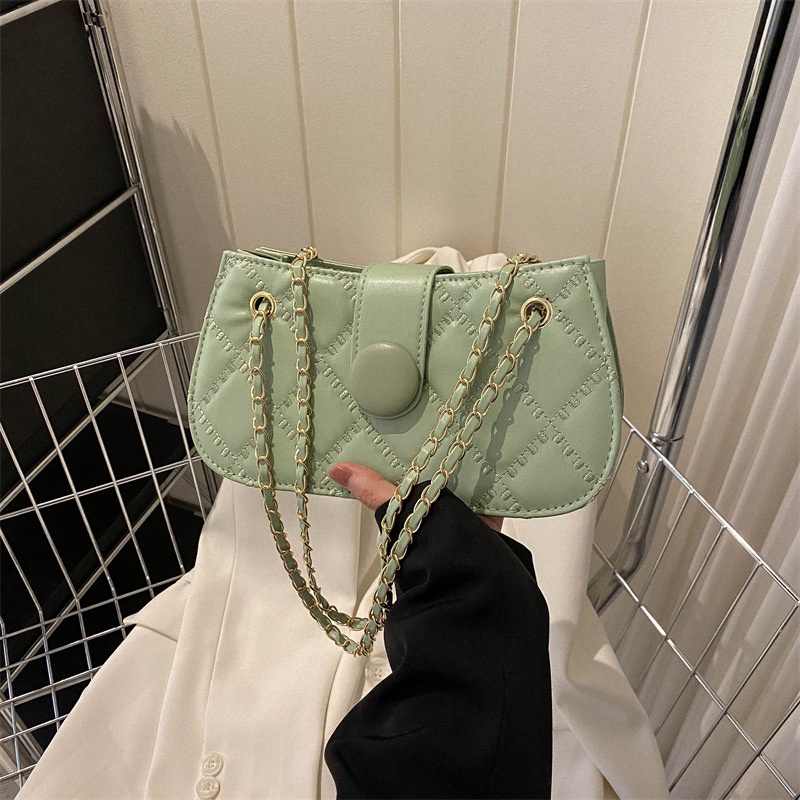 Túi Đeo Chéo Hình Vuông Nhỏ Thêu Họa Tiết Hình Thoi Có Khóa Kéo Thời Trang 2023 Cho Nữ