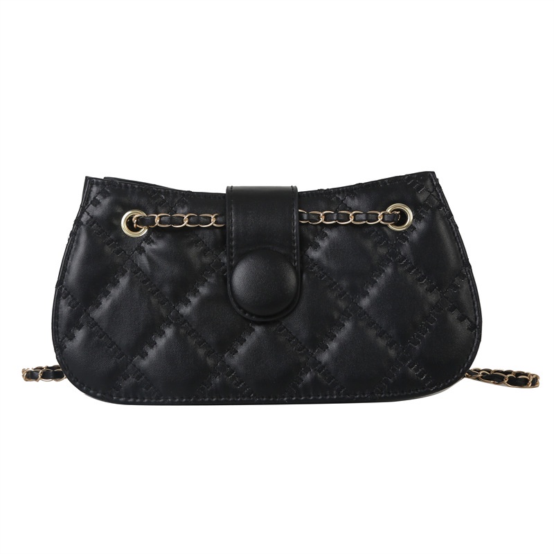 Túi Đeo Chéo Hình Vuông Nhỏ Thêu Họa Tiết Hình Thoi Có Khóa Kéo Thời Trang 2023 Cho Nữ