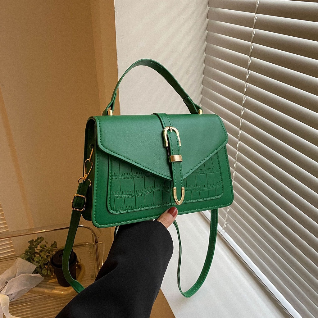 Túi Đeo Vai Hình Vuông Cỡ Nhỏ Màu Trơn Họa Tiết Vân Đá Kiểu Retro Thời Trang Mùa Xuân 2023