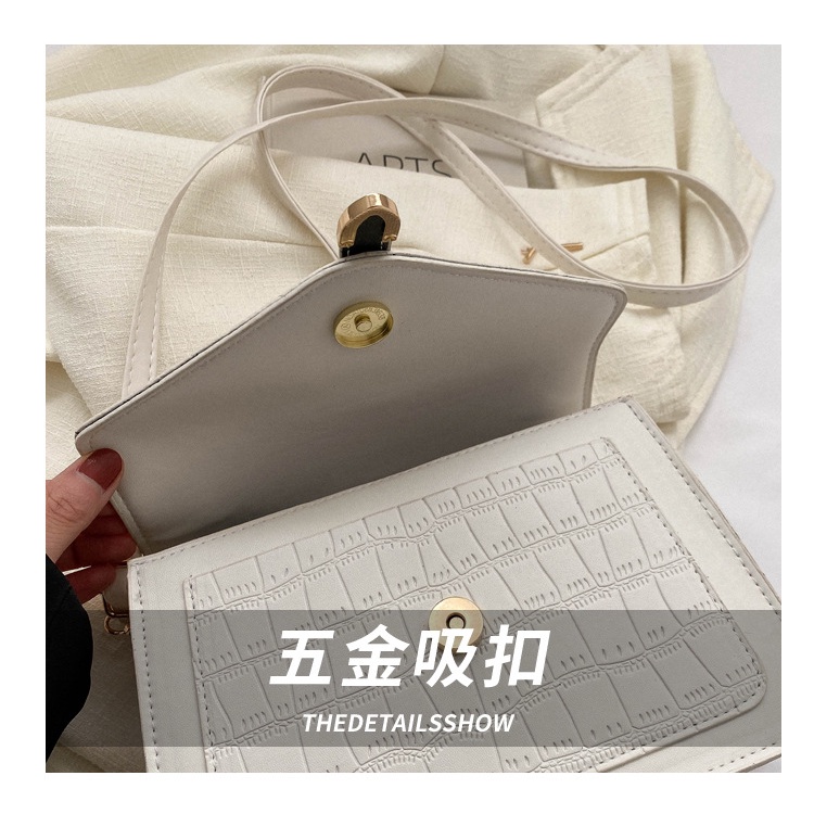 Túi Đeo Vai Hình Vuông Cỡ Nhỏ Màu Trơn Họa Tiết Vân Đá Kiểu Retro Thời Trang Mùa Xuân 2023