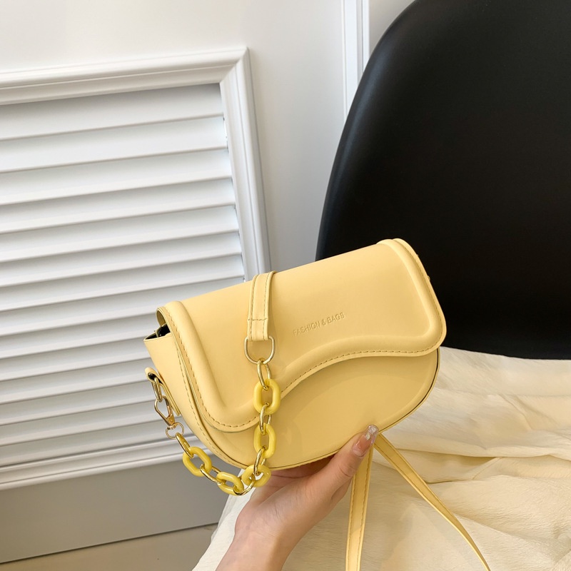 Túi Đeo Vai Màu Trơn Cỡ Nhỏ Phối Dây Đeo Sợi Xích Thời Trang Mùa Xuân 2023 Cho Nữ