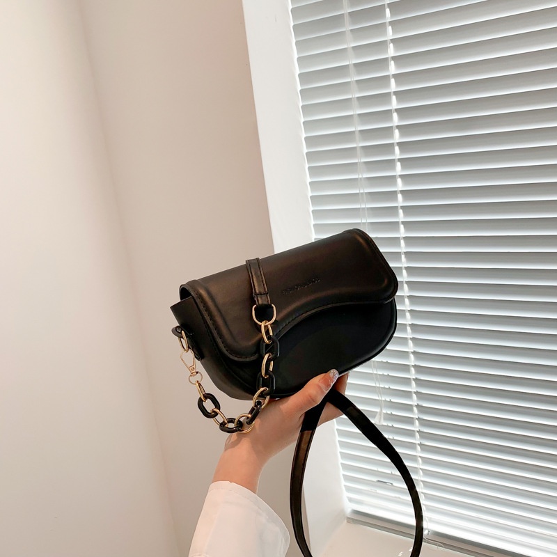 Túi Đeo Vai Màu Trơn Cỡ Nhỏ Phối Dây Đeo Sợi Xích Thời Trang Mùa Xuân 2023 Cho Nữ