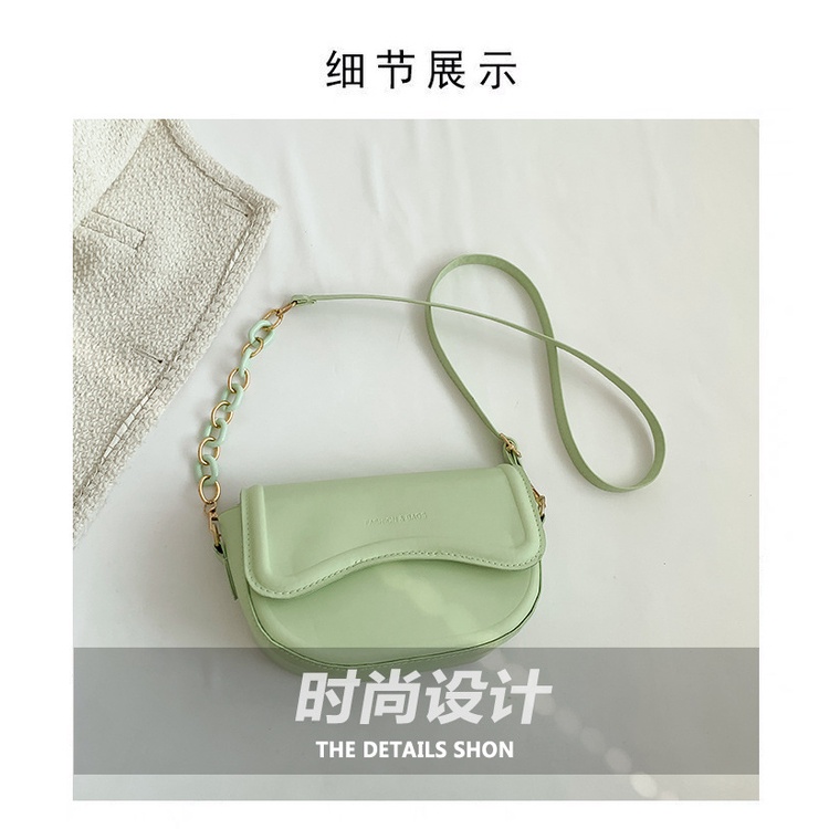 Túi Đeo Vai Màu Trơn Cỡ Nhỏ Phối Dây Đeo Sợi Xích Thời Trang Mùa Xuân 2023 Cho Nữ