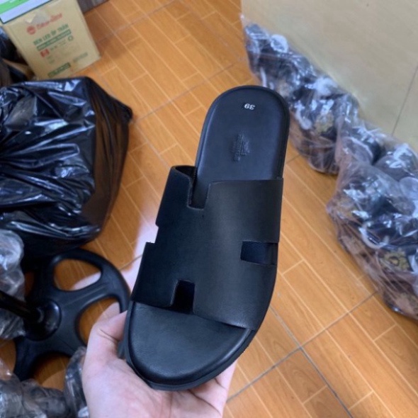Dép chữ H nam - Dép nam quai ngang Siêu Cấp, phong cách thời trang giới trẻ hot nhất, chất da thật 100% bền đẹp D9