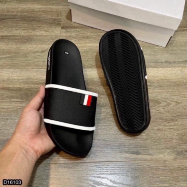 Dép Thom Brone nam đẹp CAO CẤP vân chìm siêu nét, Dép lê nam quai ngang thời trang trẻ thể thao cá tính D140