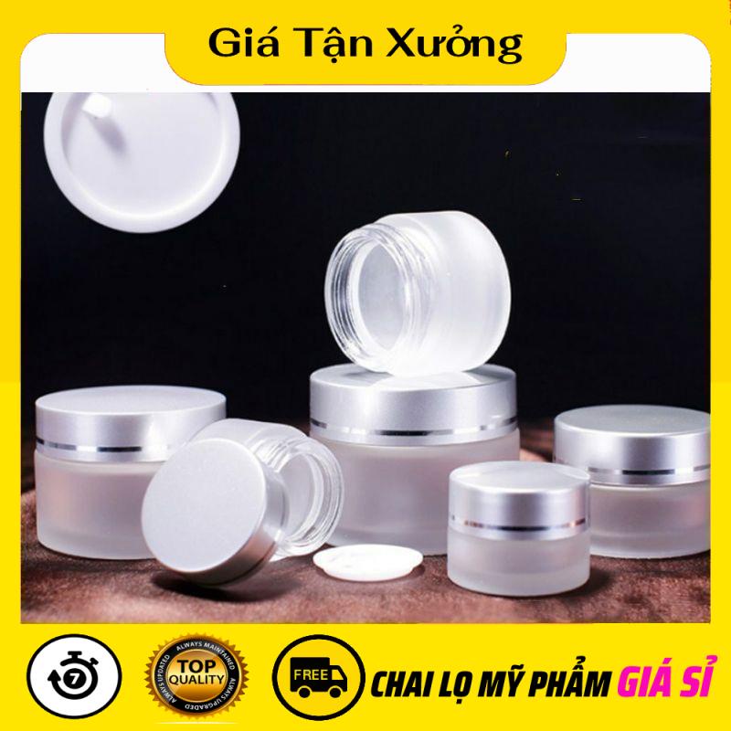 Hủ Hộp Đựng Kem ✿ TRÙM SỈ ✿ [15g,20g,30g,50g] Hũ Hộp Chiết Mỹ Phẩm Thủy Tinh Nắp Bạc, phụ kiện du lịch