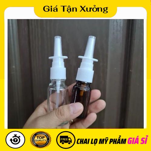 [TRÙM SỈ] Chai Lọ xịt mũi thẳng Thủy tinh 5ml,10ml,15ml,20ml,30ml,50ml đựng dung dịch xịt mũi, xoang, họng .