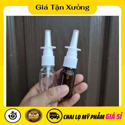 Chai Lọ xịt mũi thẳng Thủy tinh 5ml,10ml,15ml,20ml,30ml,50ml đựng dung dịch xịt mũi, xoang, họng .