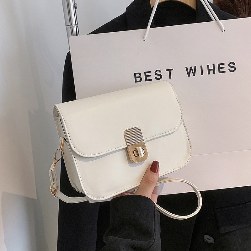 Túi Đeo Chéo Hình Vuông Nhỏ Màu Trơn Phong Cách Retro Thời Trang Mùa Xuân 2023