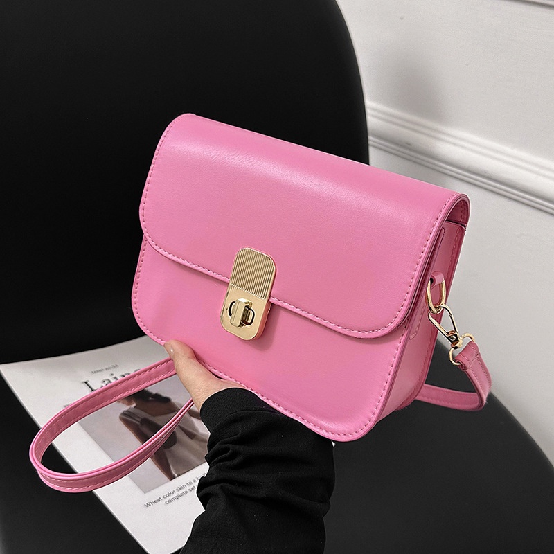 Túi Đeo Chéo Hình Vuông Nhỏ Màu Trơn Phong Cách Retro Thời Trang Mùa Xuân 2023