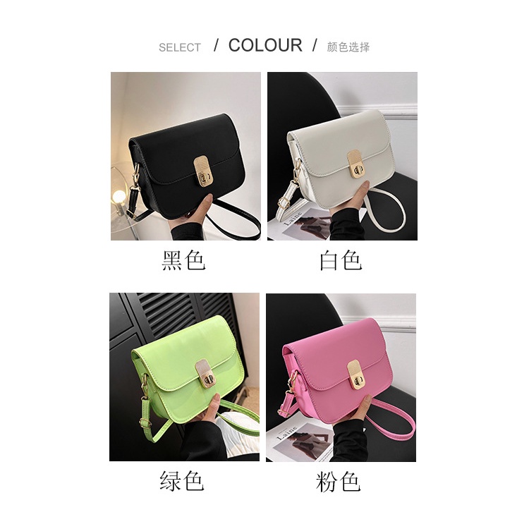 Túi Đeo Chéo Hình Vuông Nhỏ Màu Trơn Phong Cách Retro Thời Trang Mùa Xuân 2023