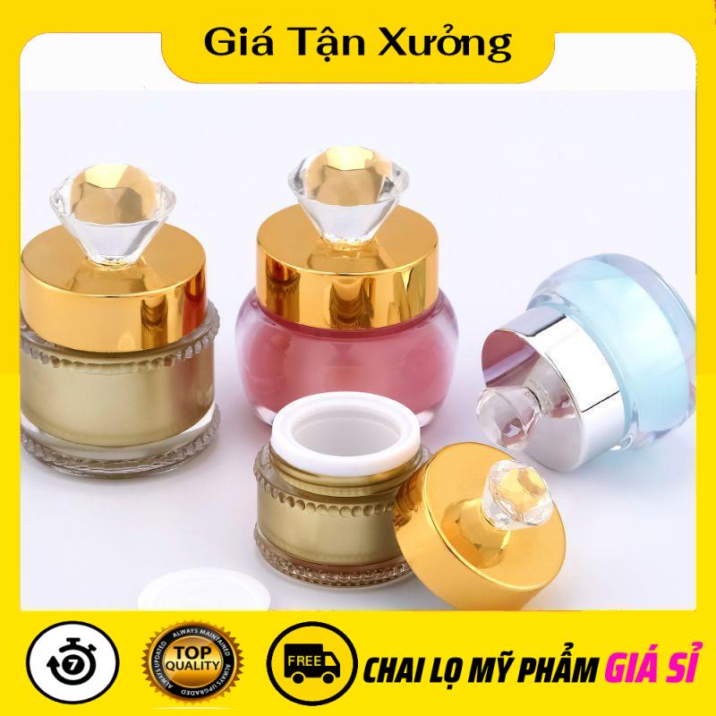 Hủ Hộp Đựng Kem ✿ TRÙM SỈ ✿ Hũ Hộp chiết mỹ phẩm hột xoàn 5g,15g vàng,bạc đựng kem , phụ kiện du lịch