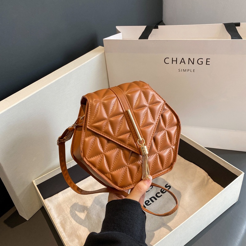 Túi Đeo Chéo Hình Vuông Nhỏ Màu Trơn Đơn Giản Thời Trang 2023 Cho Nữ