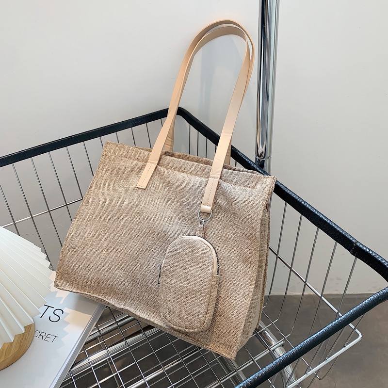 Túi Tote Đeo Vai / Xách Tay Bằng Vải Bạt Sức Chứa Lớn Thời Trang Mùa Xuân 2023 Cho Nữ