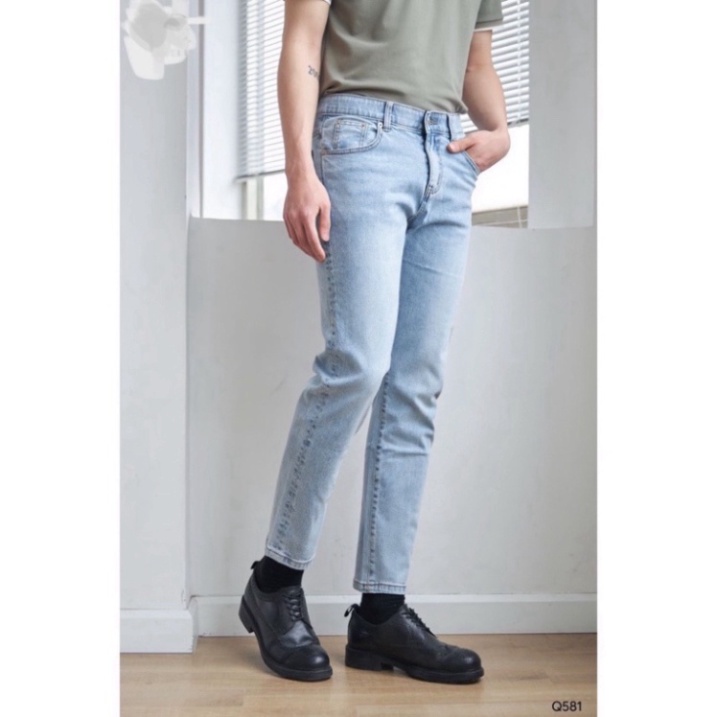 Quần Jean Dài Nam blue color Trơn 896 tư thế make up Cao Cấp, From Dáng Skinny korea a256 a32 N87