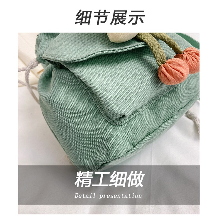 Túi Đeo Chéo Vải Canvas Nhỏ Xinh Họa Tiết Hoa Dễ Thương Thời Trang 2023 Cho Bạn Gái