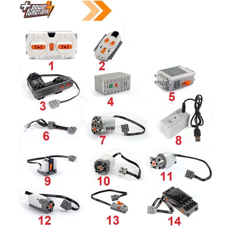 Phụ kiện moc Technic : Power Function , Motor , Sevor ... bán lẻ
