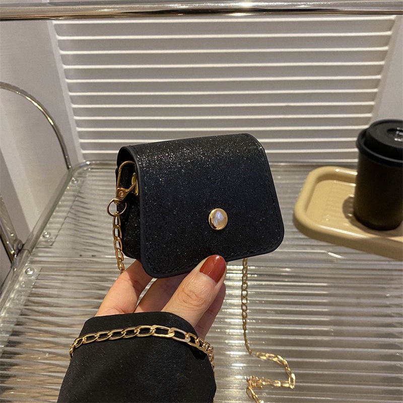 Túi Đeo Chéo Da Lộn Dáng Vuông Nhỏ Đính Ngọc Trai Thời Trang Mùa Xuân 2023 Cho Nữ