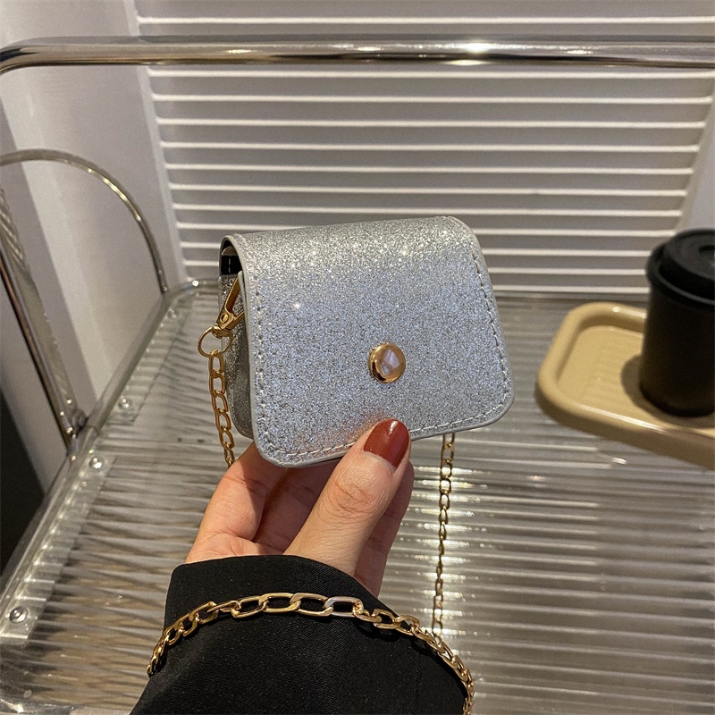 Túi Đeo Chéo Da Lộn Dáng Vuông Nhỏ Đính Ngọc Trai Thời Trang Mùa Xuân 2023 Cho Nữ