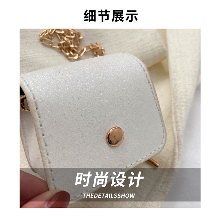 Túi Đeo Chéo Da Lộn Dáng Vuông Nhỏ Đính Ngọc Trai Thời Trang Mùa Xuân 2023 Cho Nữ