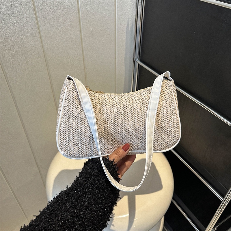 Túi Xách Đeo Vai Đan Cói Phong Cách Hàn Quốc Cổ Điển Thời Trang Mùa Xuân 2023 Dành Cho Nữ