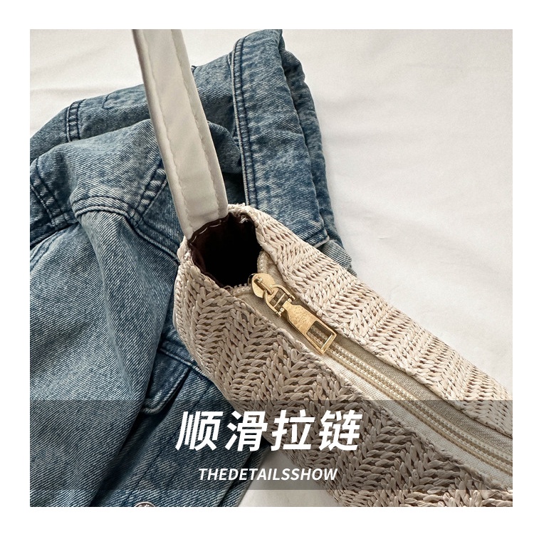 Túi Xách Đeo Vai Đan Cói Phong Cách Hàn Quốc Cổ Điển Thời Trang Mùa Xuân 2023 Dành Cho Nữ