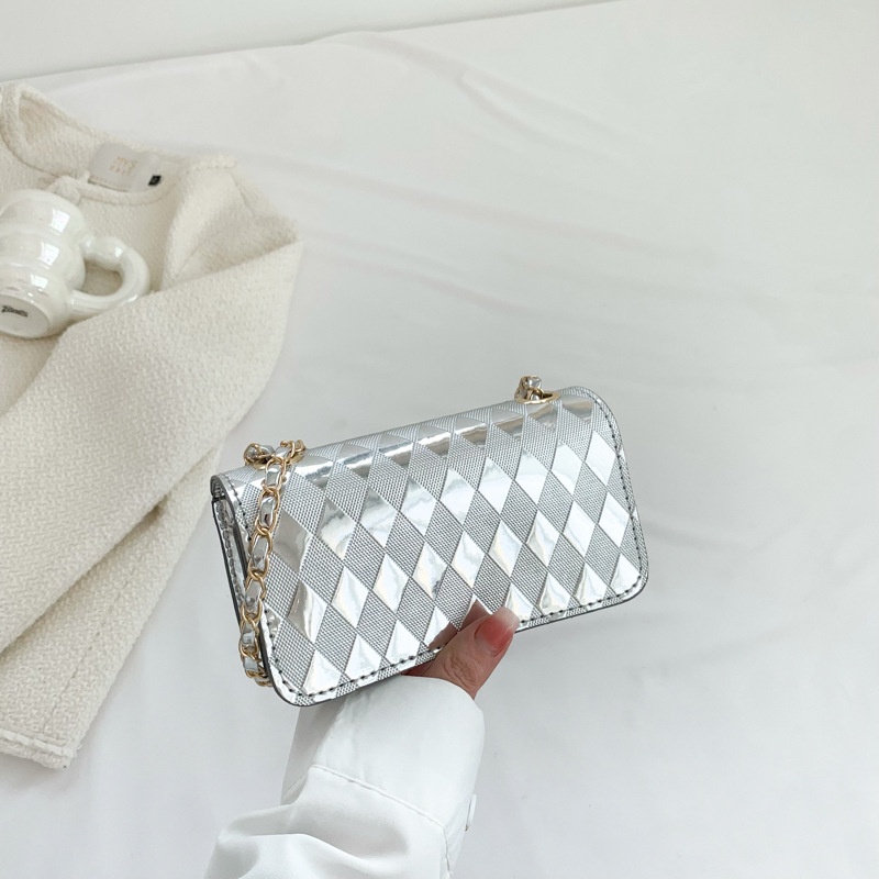 Túi Đeo Vai / Kẹp Nách Hình Vuông Nhỏ Màu Trơn Đính Đá Kiểu Retro Thời Trang 2023 Cho Nữ