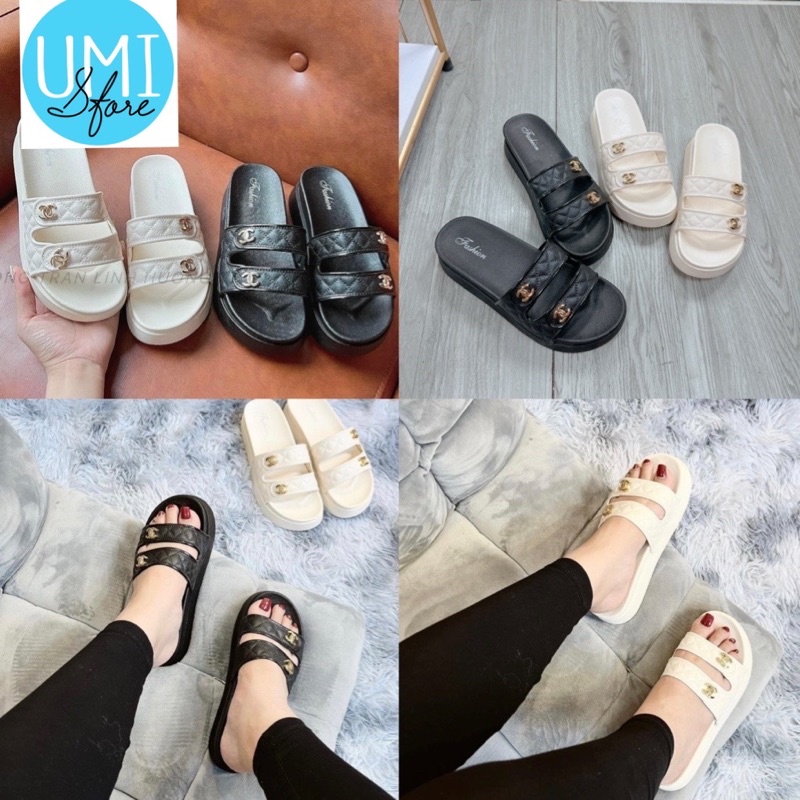 DÉP XUỒNG -THỜI TRANG BÁNH MÌ QUAI CHỮ X ĐẾ BẰNG CAO 4CM NHẸ ÊM