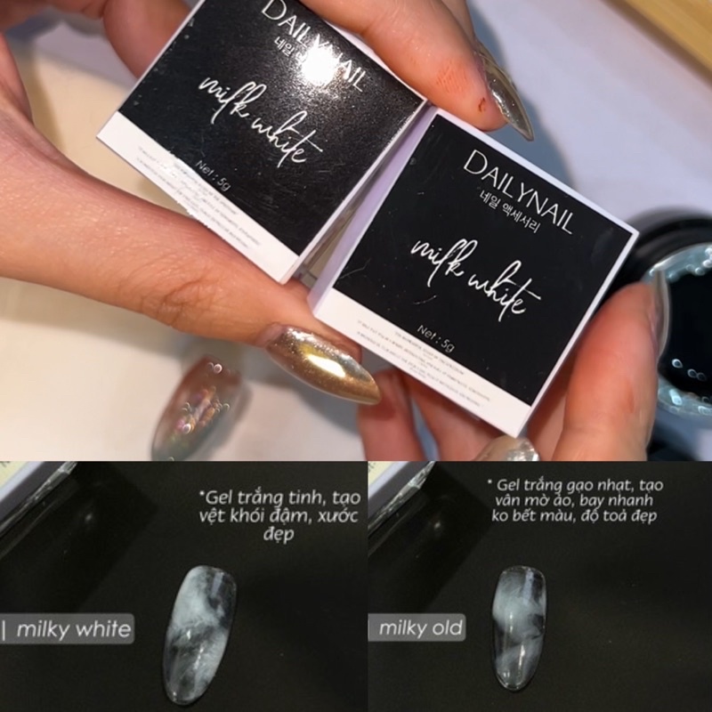 Gel Milky White loang vân đá Đài Loan