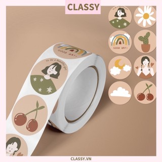 Cuộn 500 Sticker 2.5CM Thank you dán niêm phong túi giấy Classy , hộp bánh handmade, tem dán thiệp, hộp món quà Q686
