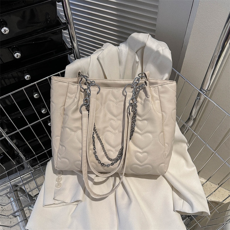 Túi Tote Đeo Vai Cỡ Lớn Phối Dây Xích Thời Trang Mùa Xuân 2023 Cho Nữ