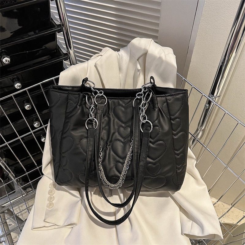 Túi Tote Đeo Vai Cỡ Lớn Phối Dây Xích Thời Trang Mùa Xuân 2023 Cho Nữ