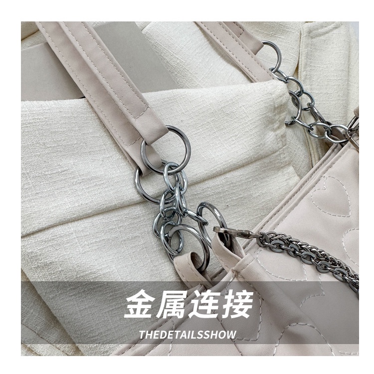 Túi Tote Đeo Vai Cỡ Lớn Phối Dây Xích Thời Trang Mùa Xuân 2023 Cho Nữ