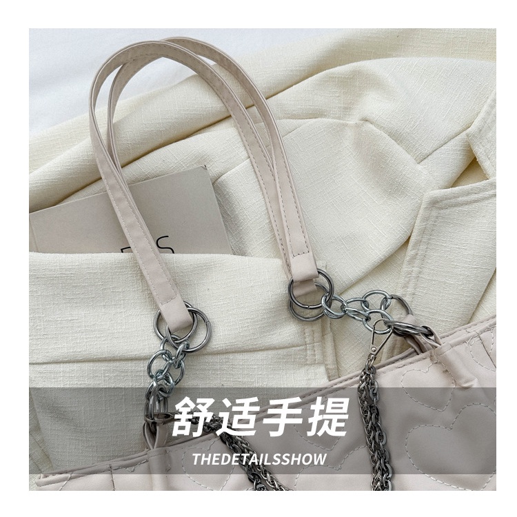 Túi Tote Đeo Vai Cỡ Lớn Phối Dây Xích Thời Trang Mùa Xuân 2023 Cho Nữ