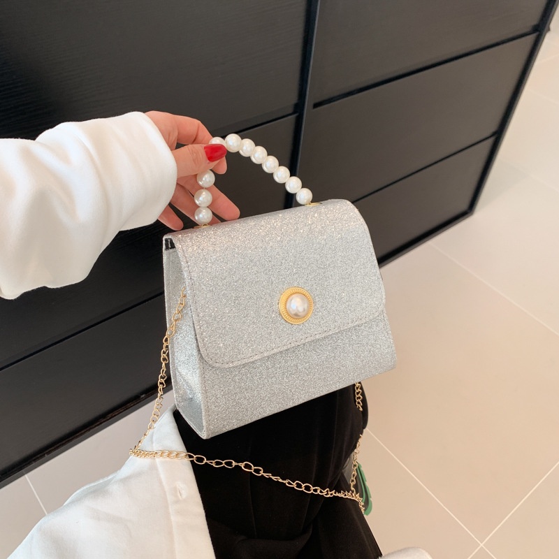 Túi Xách Đeo Vai Phối Dây Xích Đính Ngọc Trai Thời Trang 2023 Dành Cho Nữ