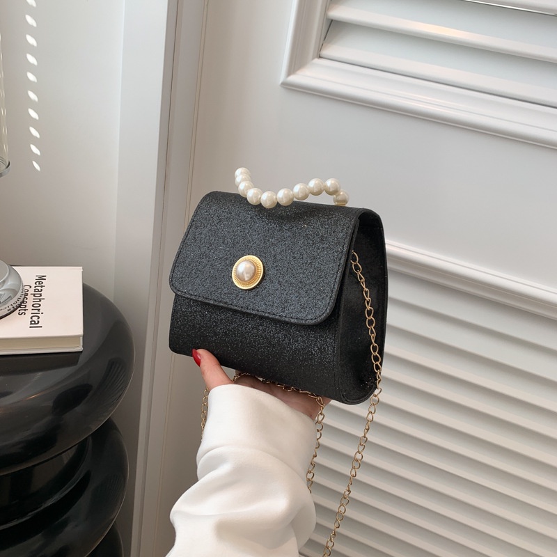 Túi Xách Đeo Vai Phối Dây Xích Đính Ngọc Trai Thời Trang 2023 Dành Cho Nữ