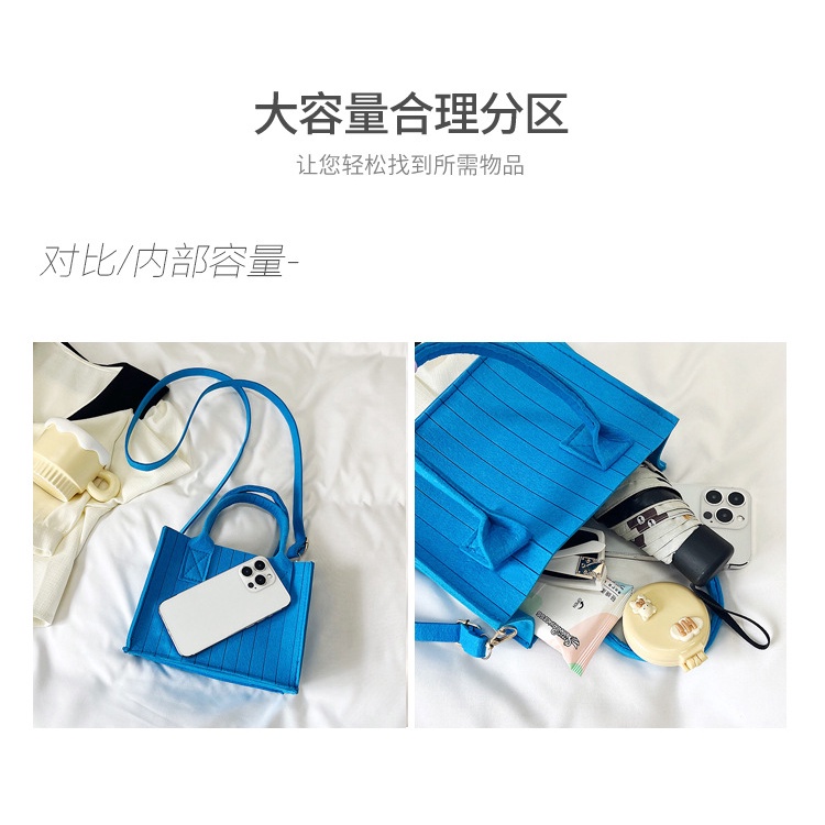 Túi Đeo Chéo Hình Vuông Cỡ Nhỏ Họa Tiết Kẻ Sọc Đơn Giản Thời Trang Mùa Xuân 2023 Cho Nữ