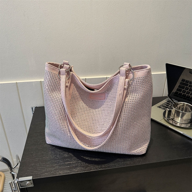 Túi Tote Đeo Vai Màu Trơn Cỡ Lớn Đính Đá Thời Trang Mùa Xuân 2023 Cho Nữ