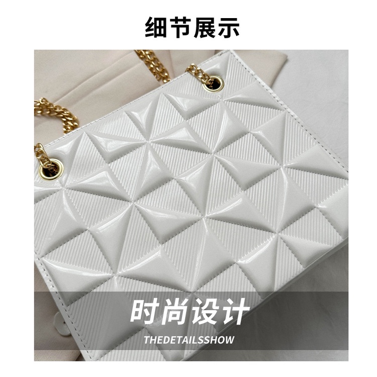 Túi Đeo Vai Hình Vuông Cỡ Nhỏ Đính Đá Phối Dây Đeo Sợi Xích Thời Trang Mùa Xuân 2023 Cho Nữ