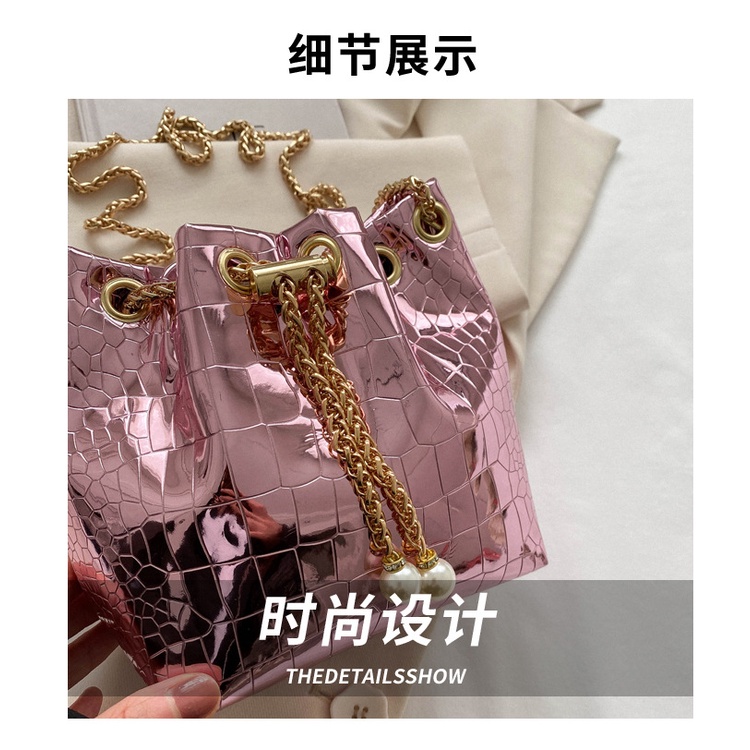 Túi Đeo Vai Cỡ Nhỏ Phối Dây Đeo Sợi Xích Độc Đáo Thời Trang Mùa Xuân 2023 Cho Nữ